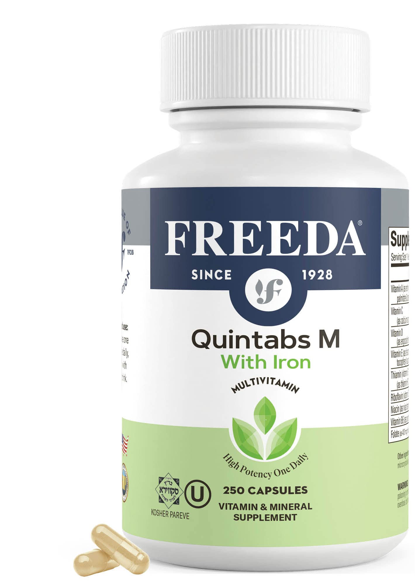 Front view of Freeda multivitamin packaging