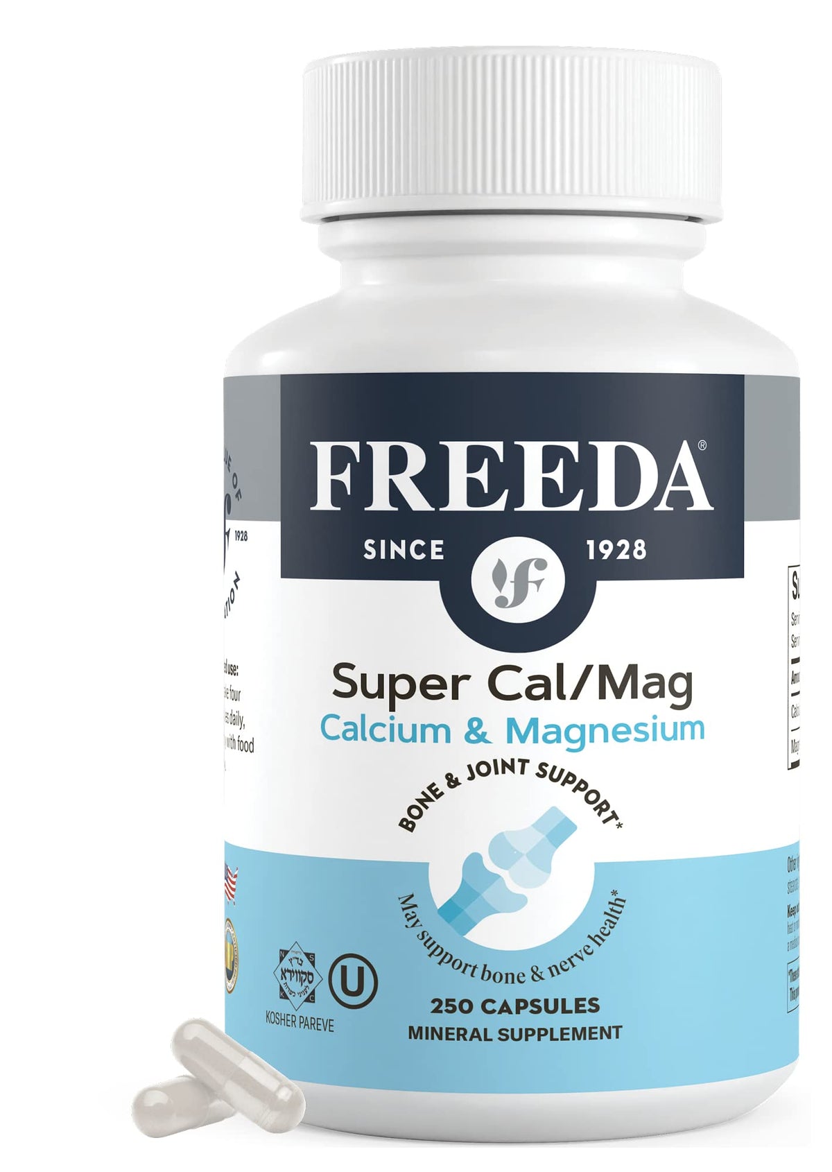 Freeda Super Cal/Mag bottle front