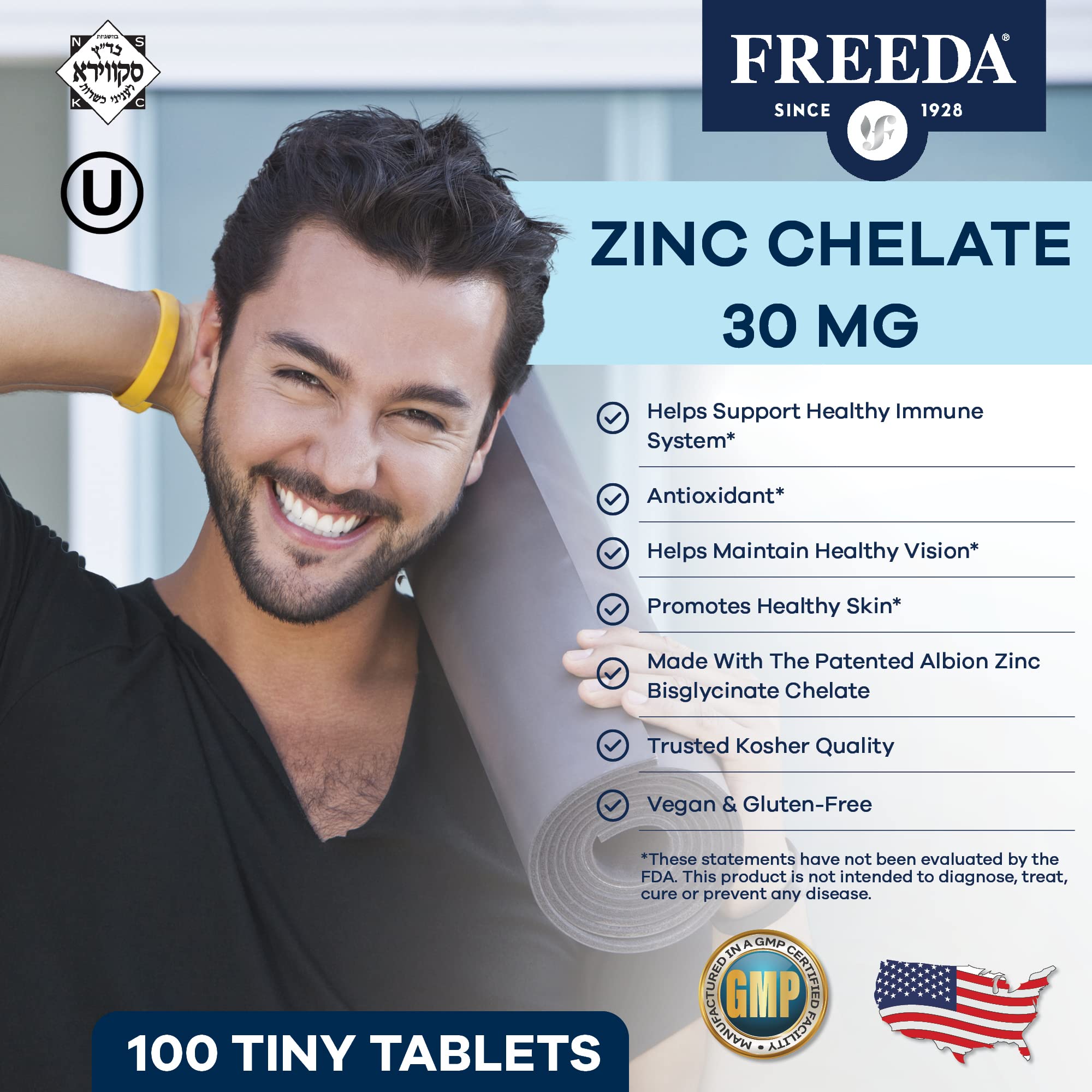 Zinc bisglycinate tablets for easy swallowing