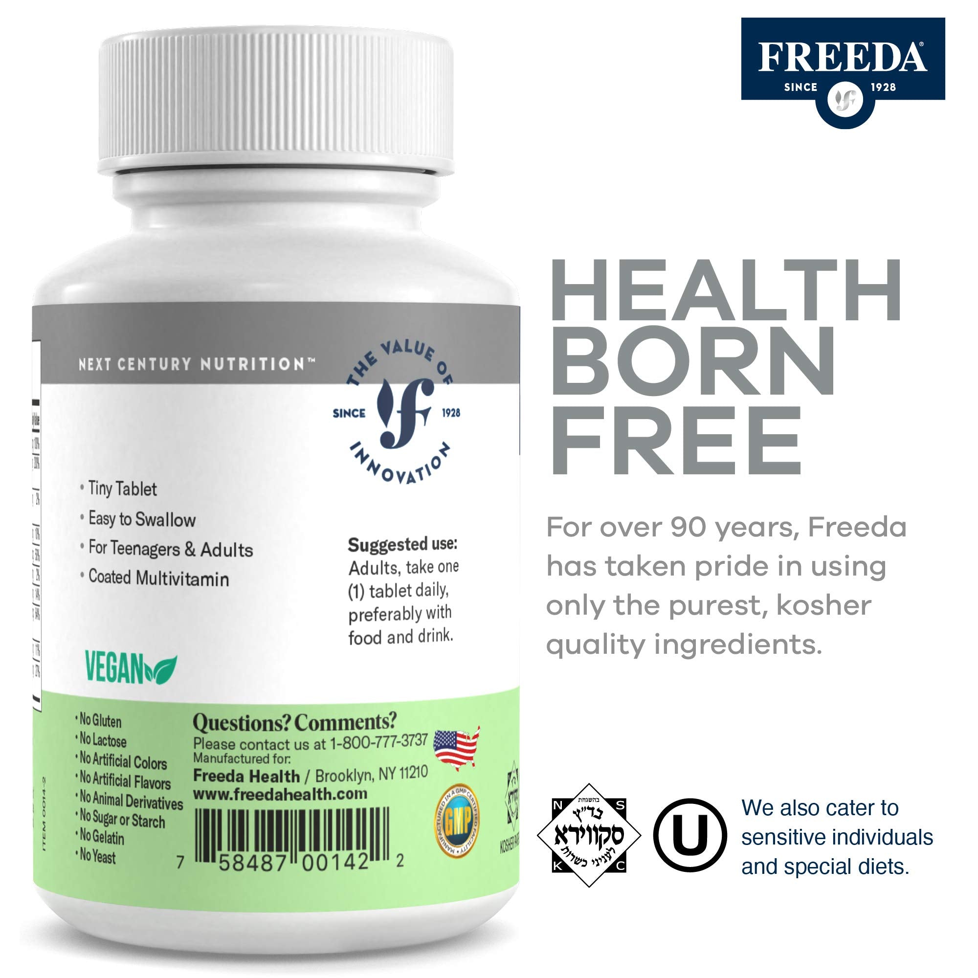 Freedavite Tiny Tablet capsules and bottle