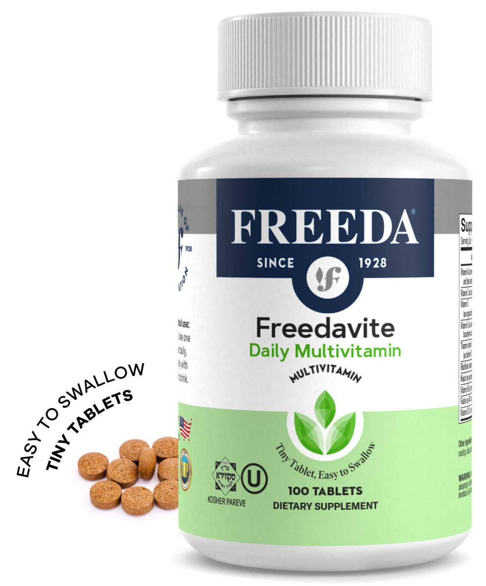 Freedavite Tiny Tablet packaging and bottle