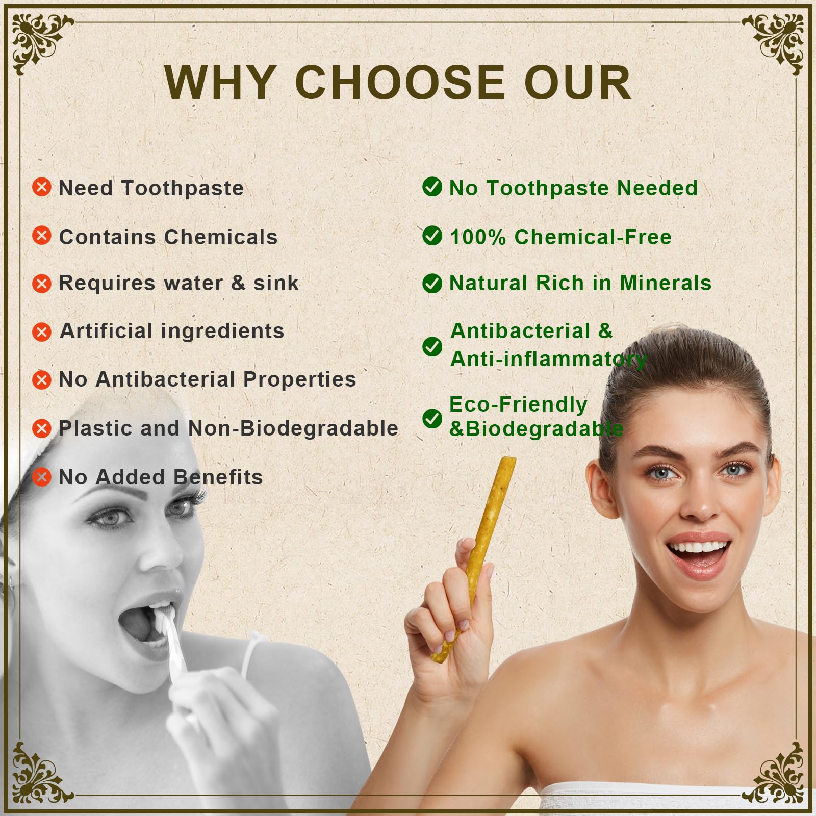 Miswak sticks compact for travel