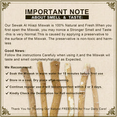 Pack of 12 natural Miswak sticks from FREEGRIN for oral care