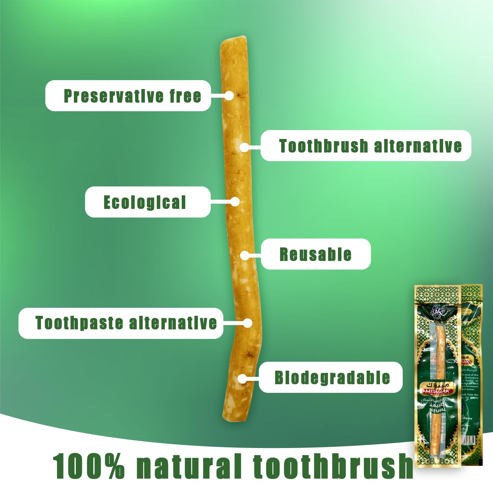 Close-up of natural Miswak fibers for traditional brushing