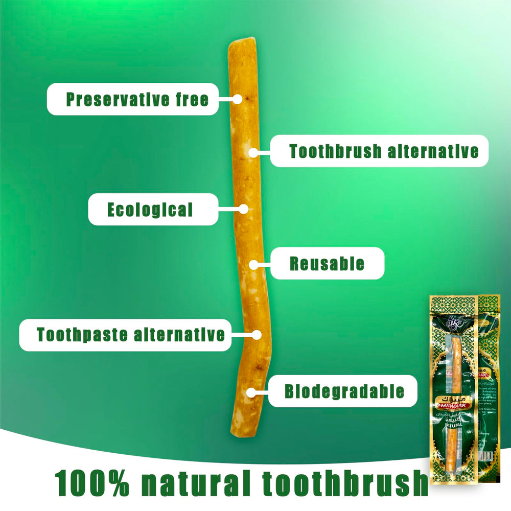 Close-up of natural Miswak fibers for traditional brushing