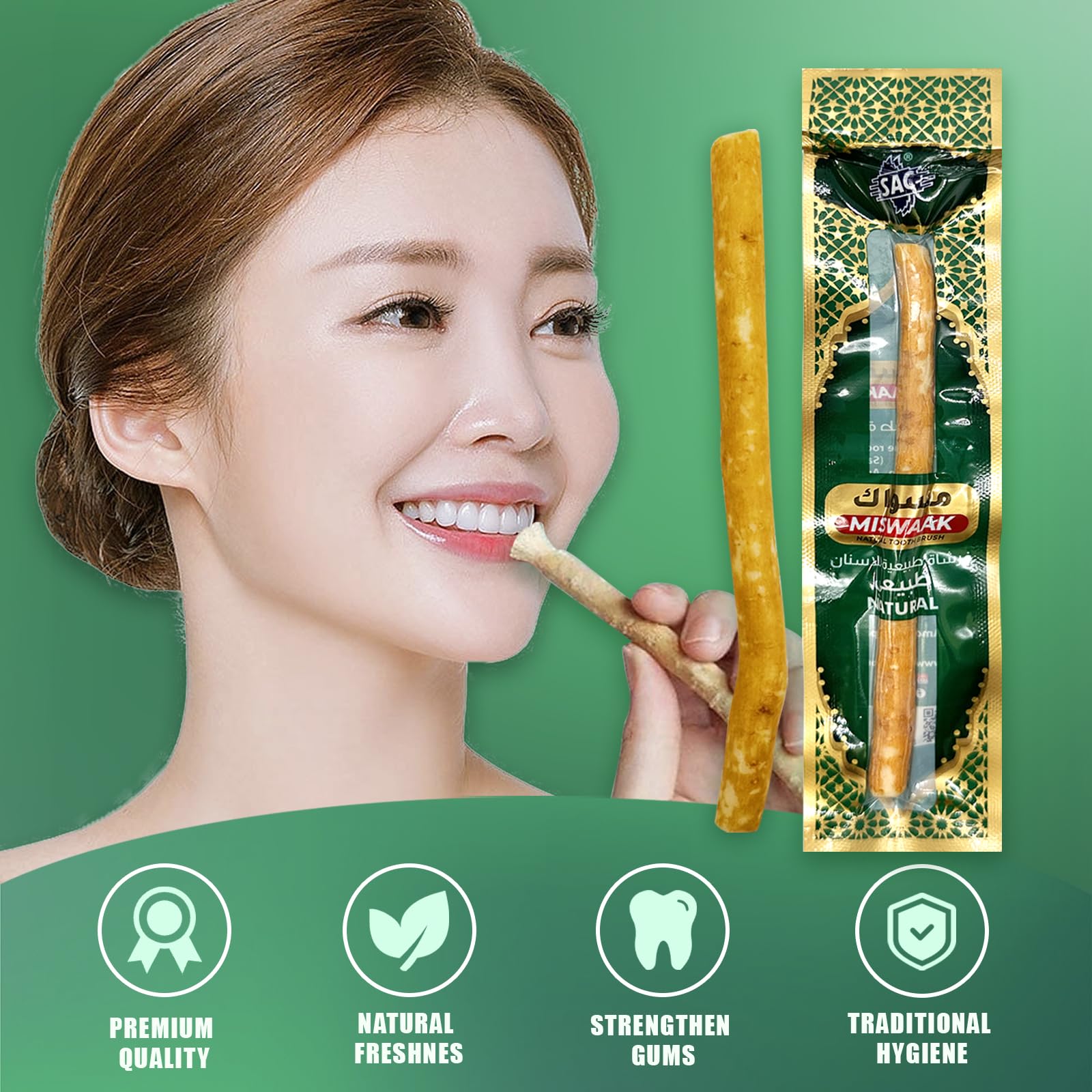 6-inch Miswak toothbrush stick ready to use