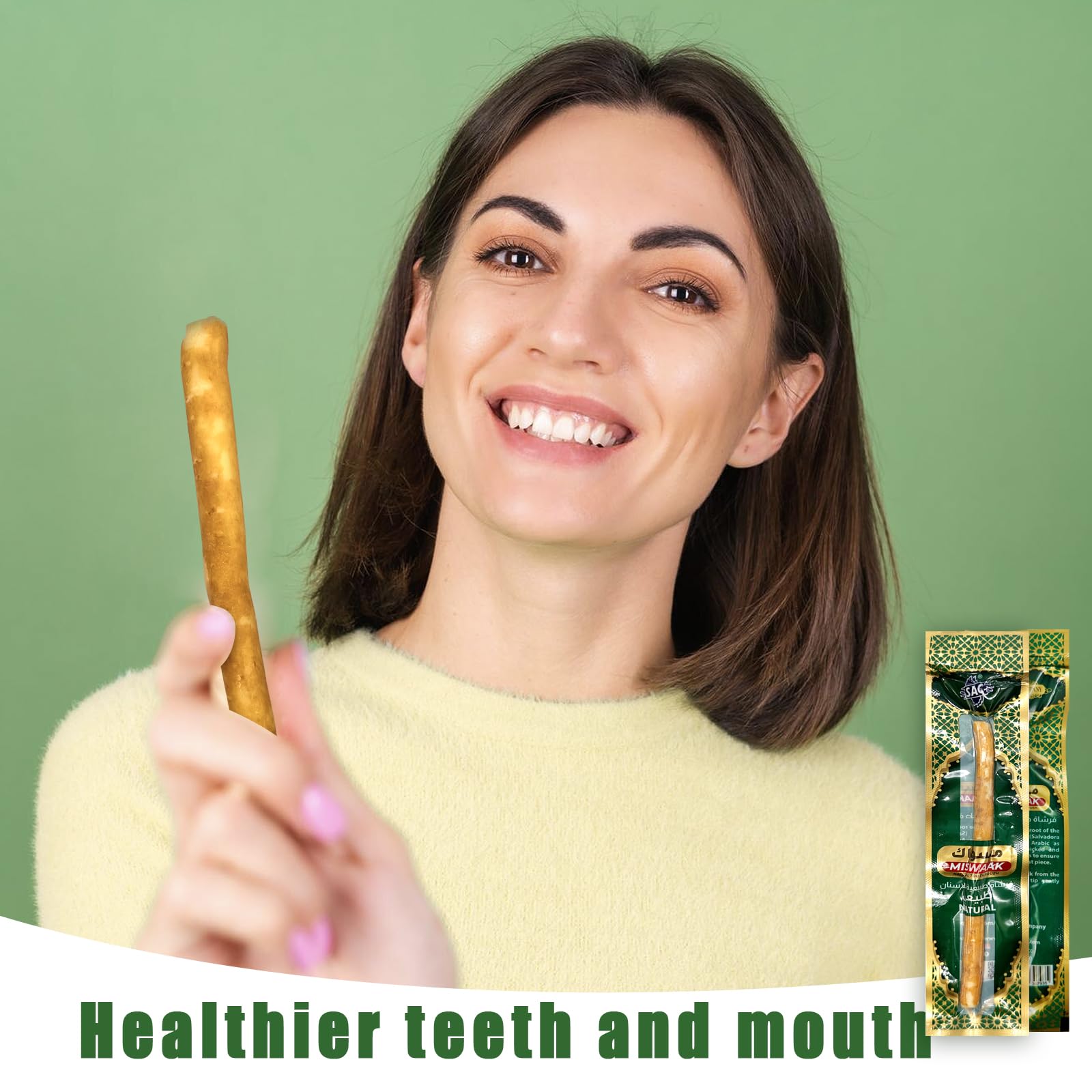 Miswak toothbrush used for brushing to promote healthy gums