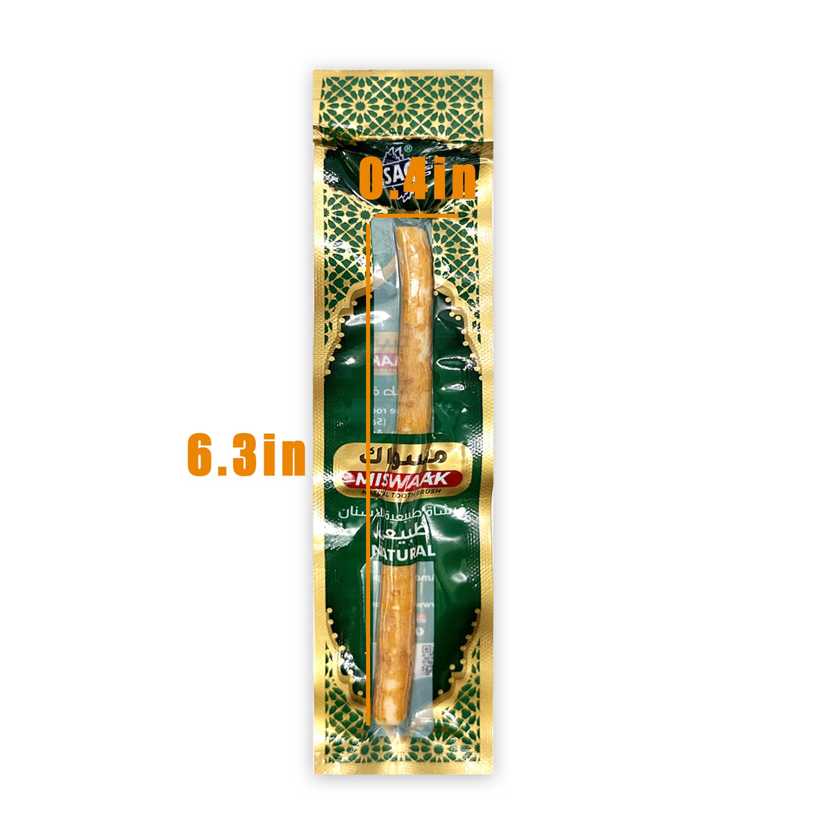 Travel-friendly Miswak sticks in vacuum-sealed packaging
