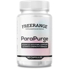 Freerange ParaPurge bottle front label for premium daily wellness support.