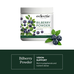 Close-up of freeze-dried bilberry powder