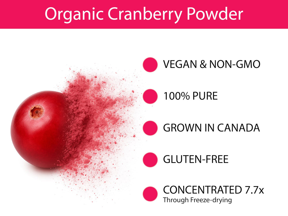 Freeze-dried cranberries ready to be powdered