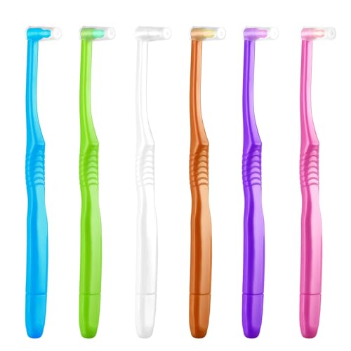 Fregum 2 in 1 End Tuft Toothbrush with built-in interdental brush in assorted colors