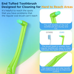 Close-up of end tuft bristles designed to reach tight spaces