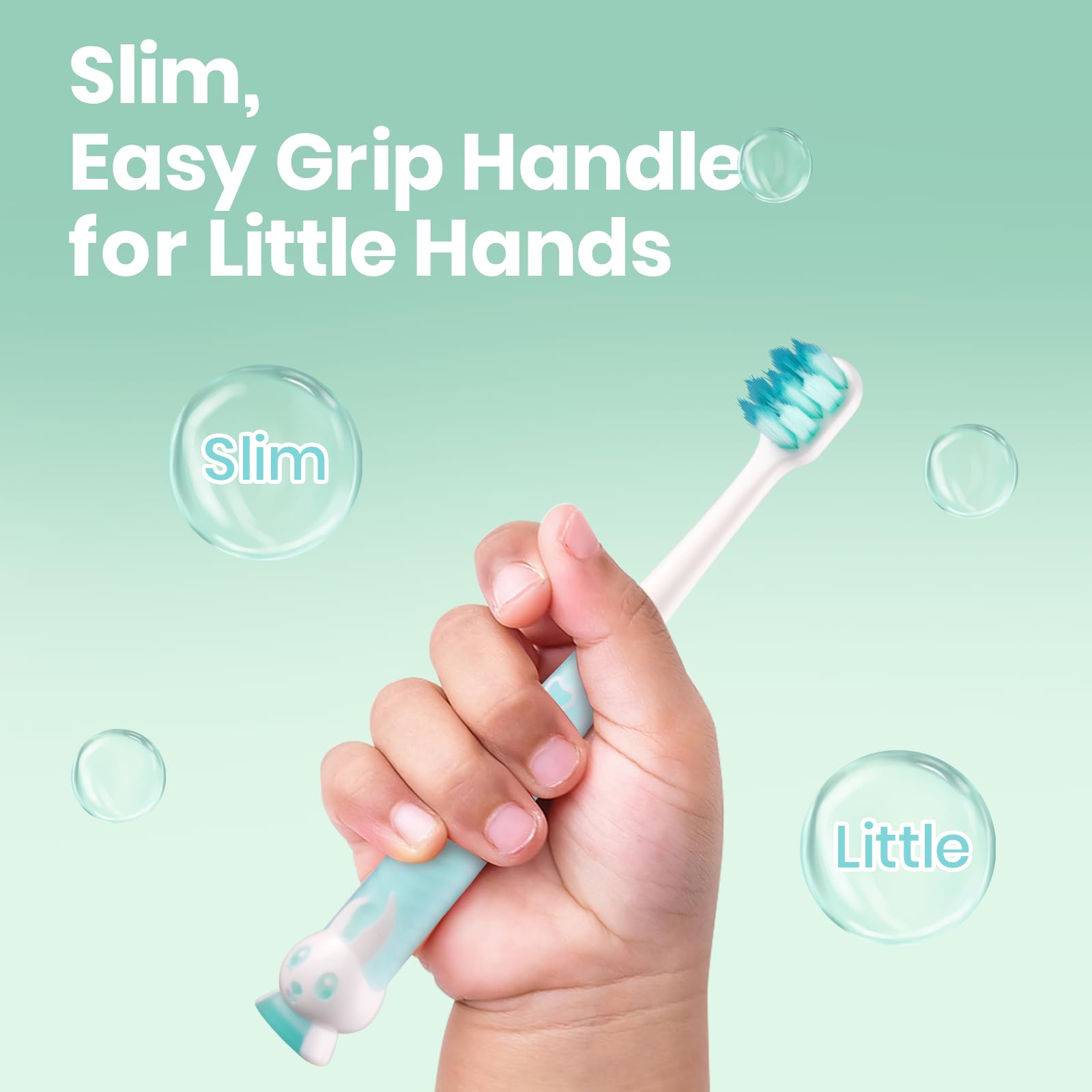 Ergonomic handle designed for easy grip by little hands