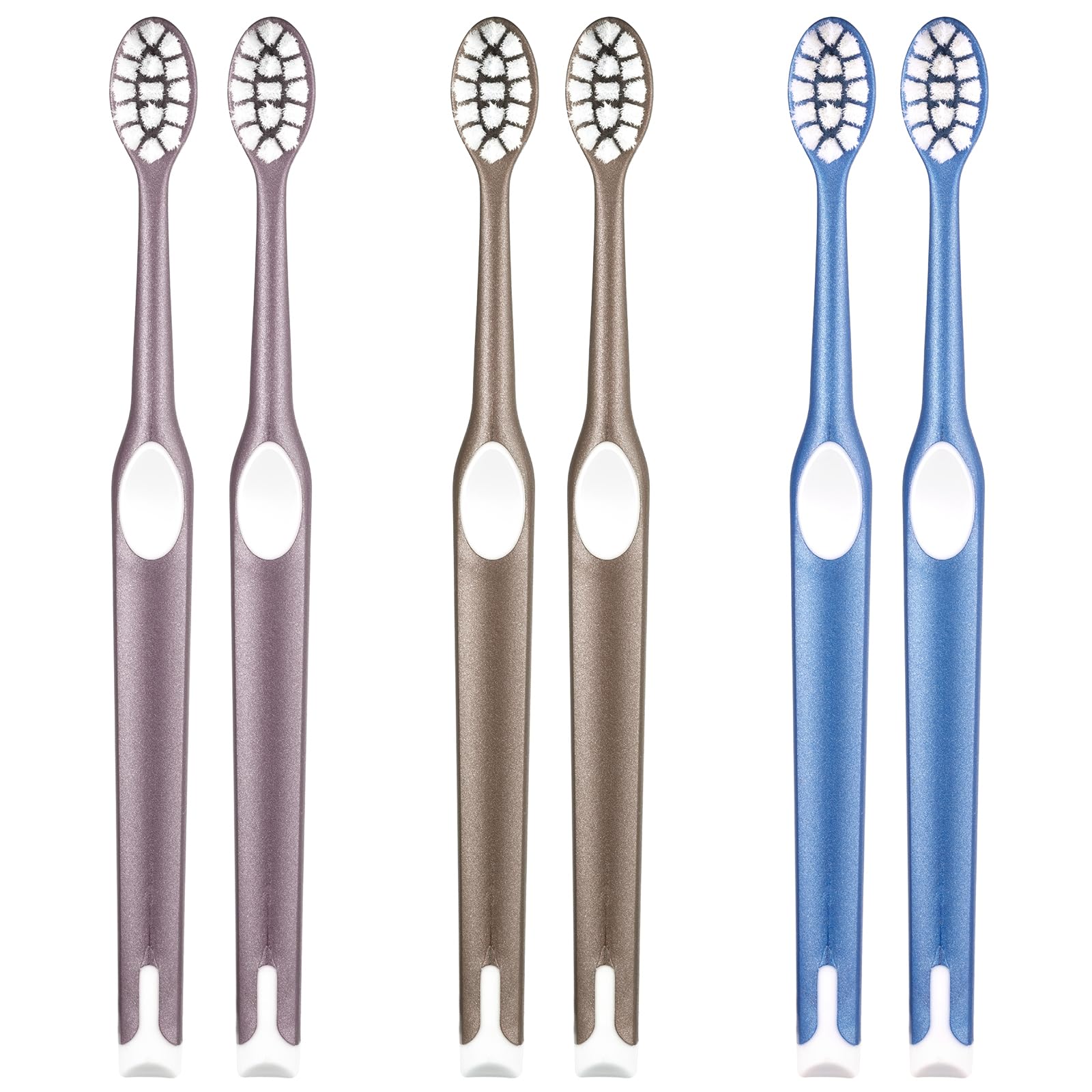 Fregum 8812 extra-soft toothbrushes for adults with full head (6-count)