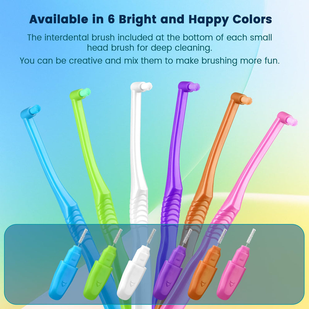 Angled head end tuft toothbrush for hard-to-reach areas