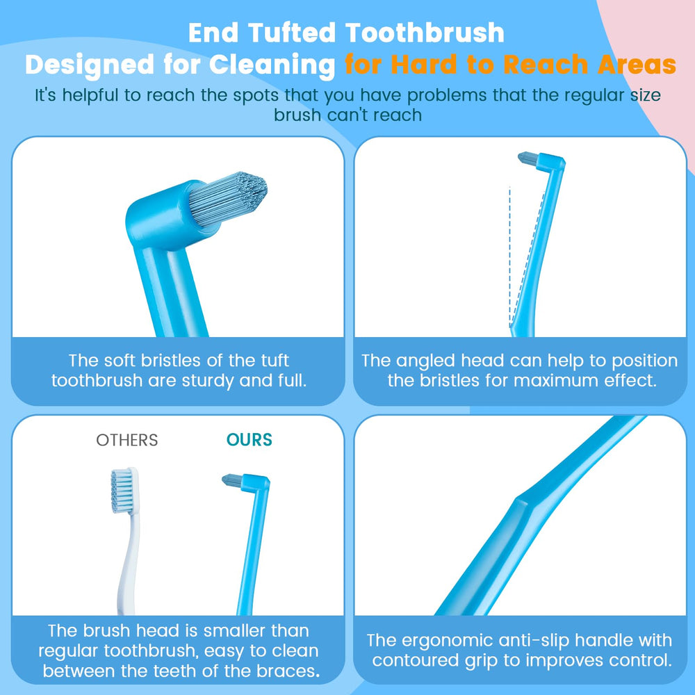 Built-in interdental brush located at the bottom of the brush