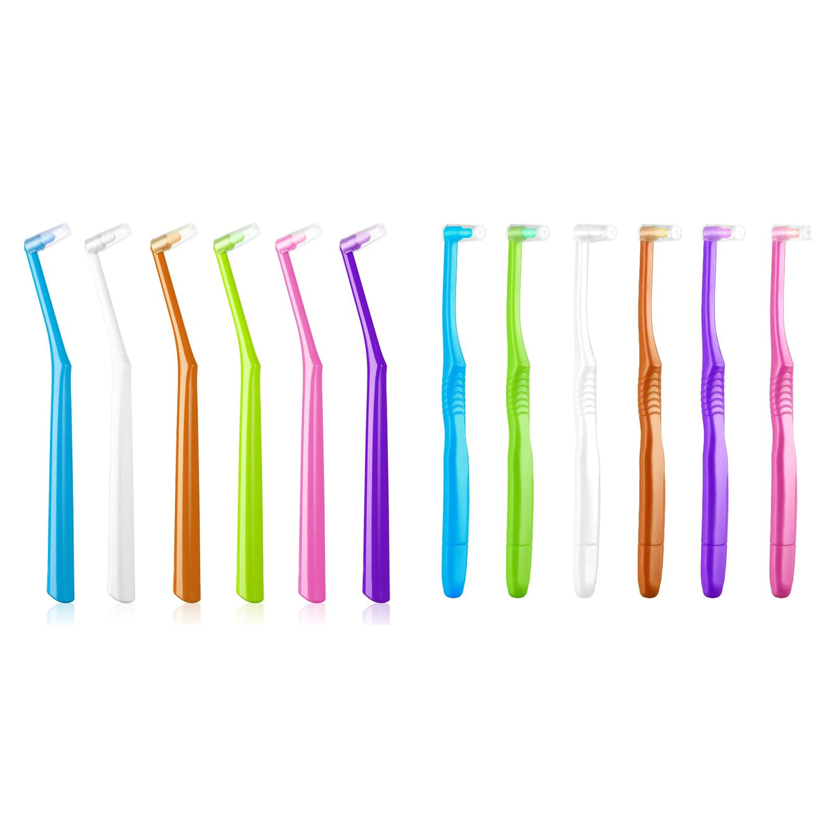 Front view of Fregum End Tuft Toothbrush designed for orthodontic braces