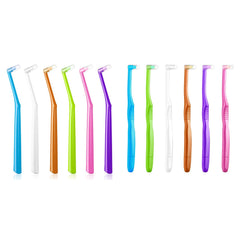 Front view of Fregum End Tuft Toothbrush designed for orthodontic braces