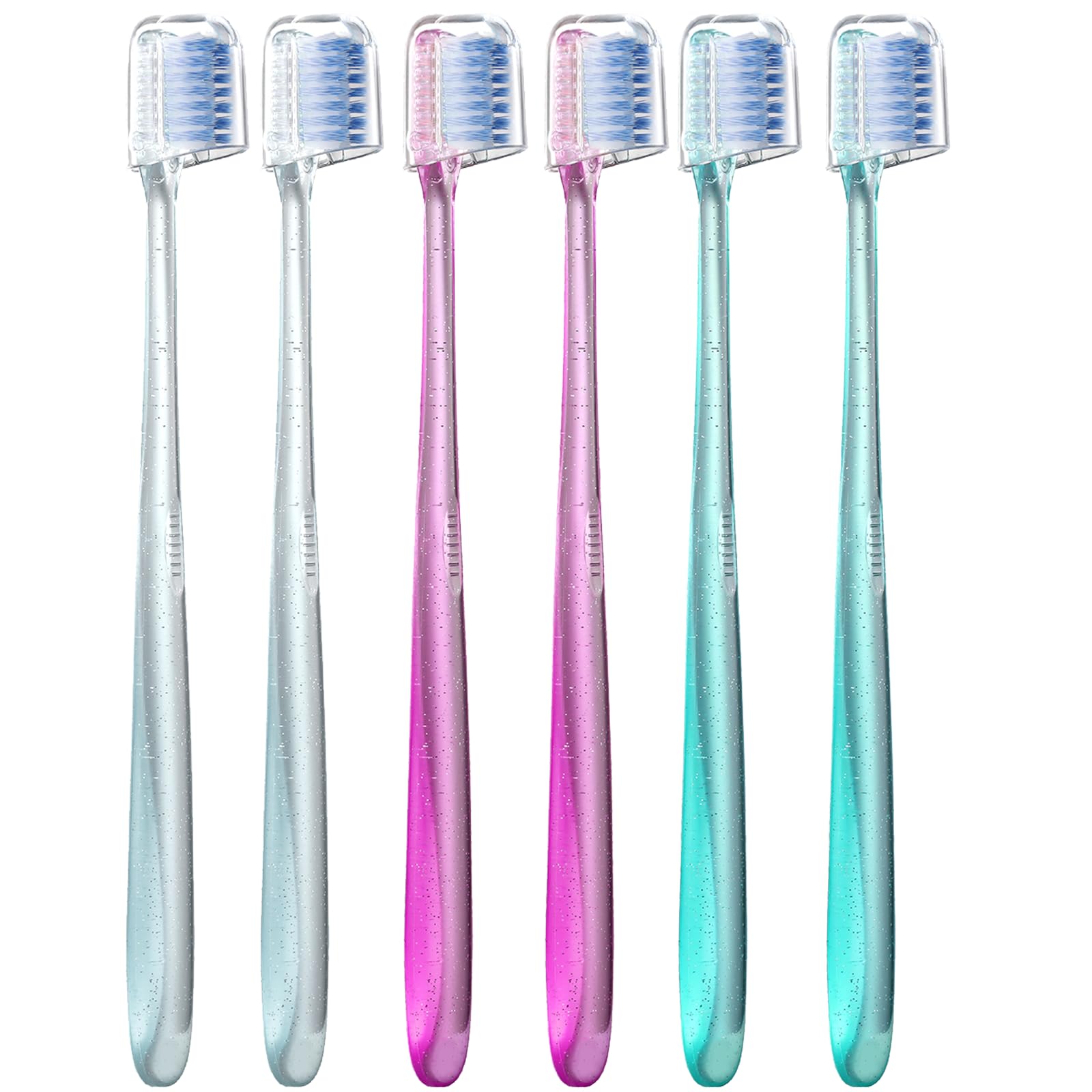 Front view of Fregum V-Shaped Orthodontic Toothbrush 6-pack