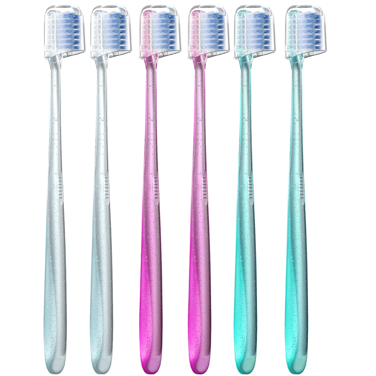 Front view of Fregum V-Shaped Orthodontic Toothbrush 6-pack
