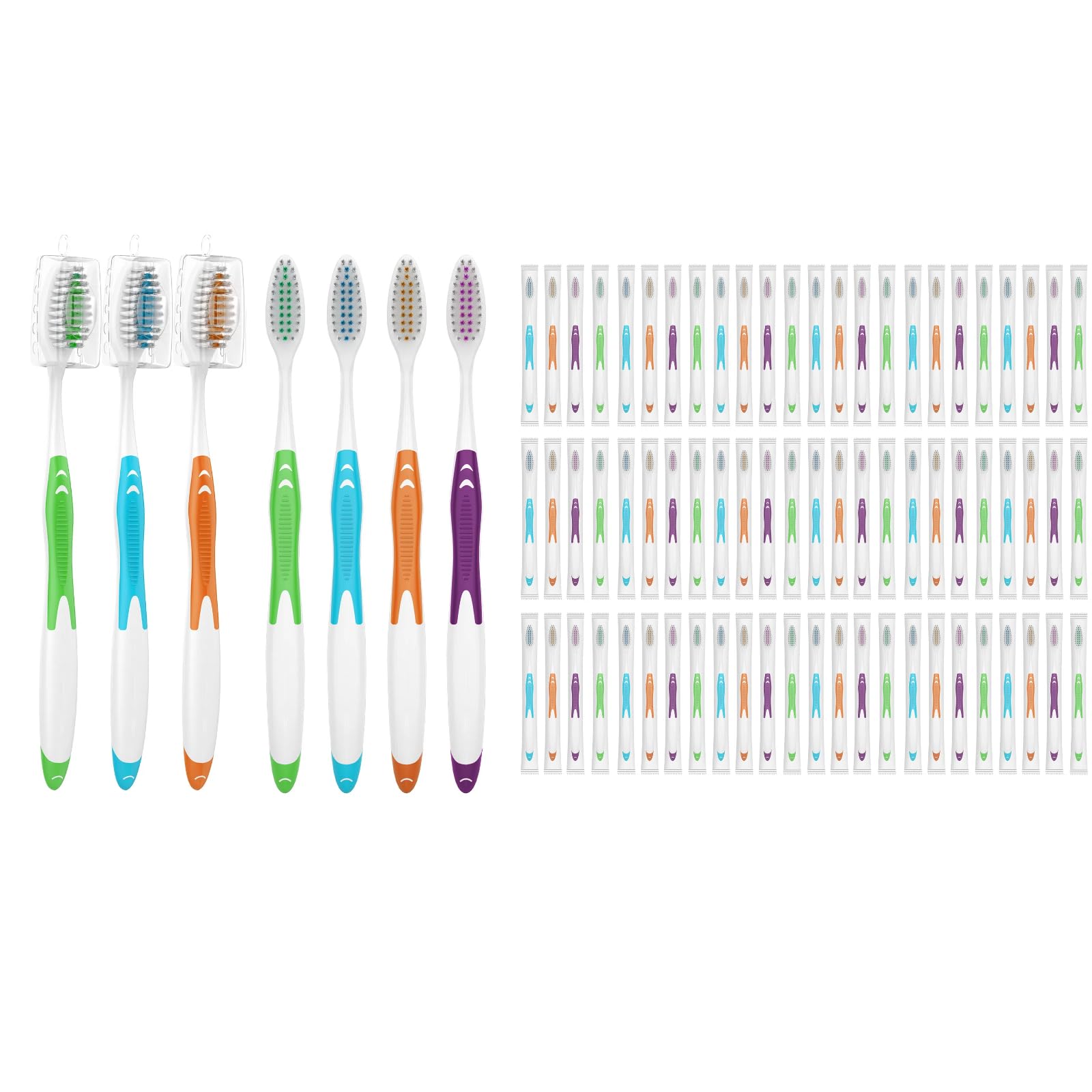 Frekare 30-pack bulk toothbrushes with covers