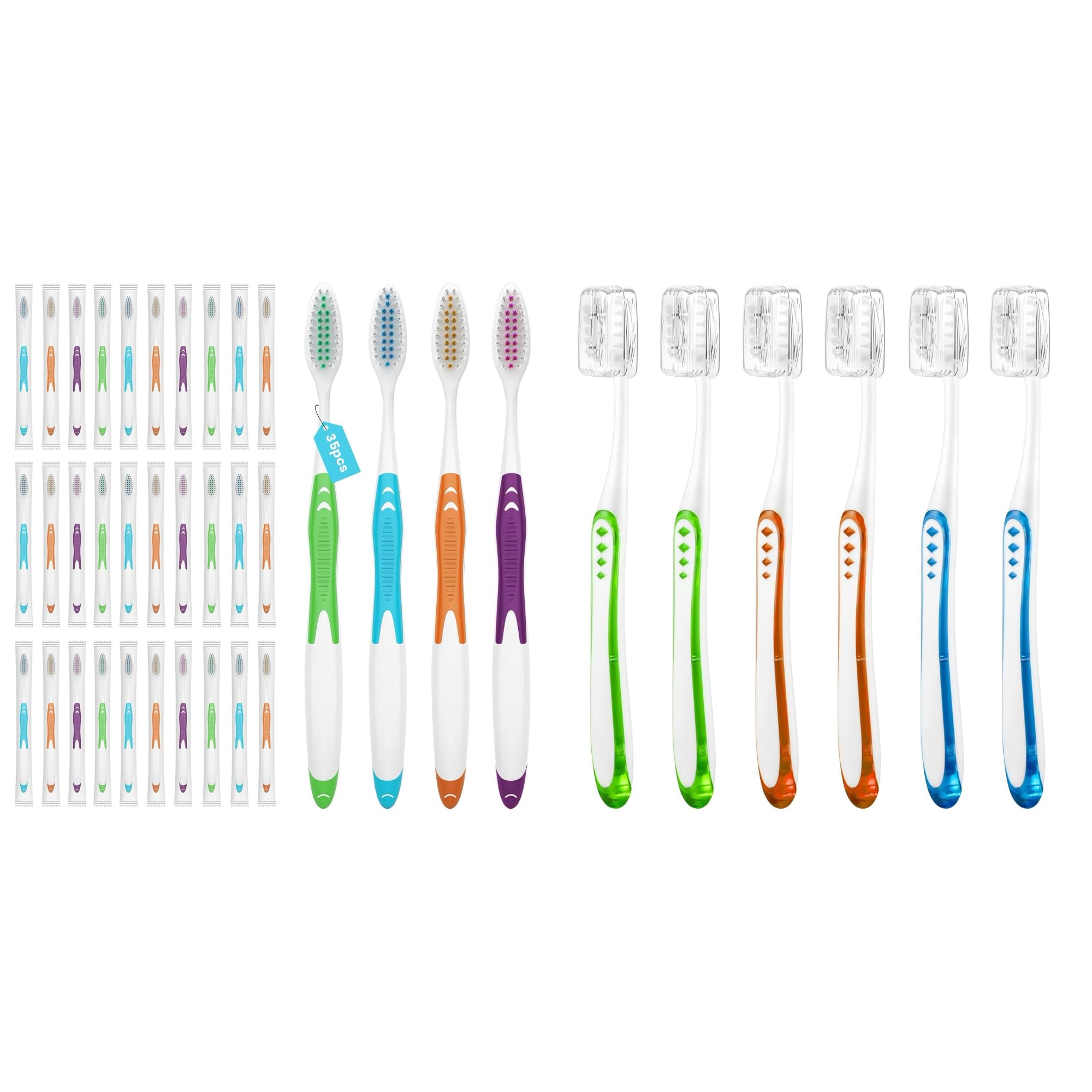 Frekare 35-pack bulk toothbrushes assortment in packaging