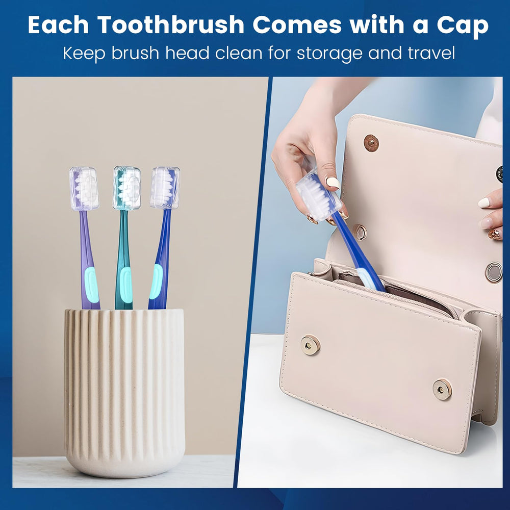 Detail of Frekare wide-head toothbrush bristles