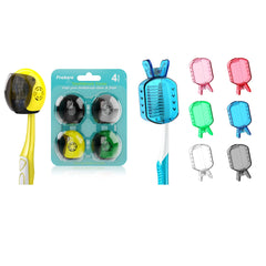 Frekare helmet toothbrush cover mounted on a toothbrush head