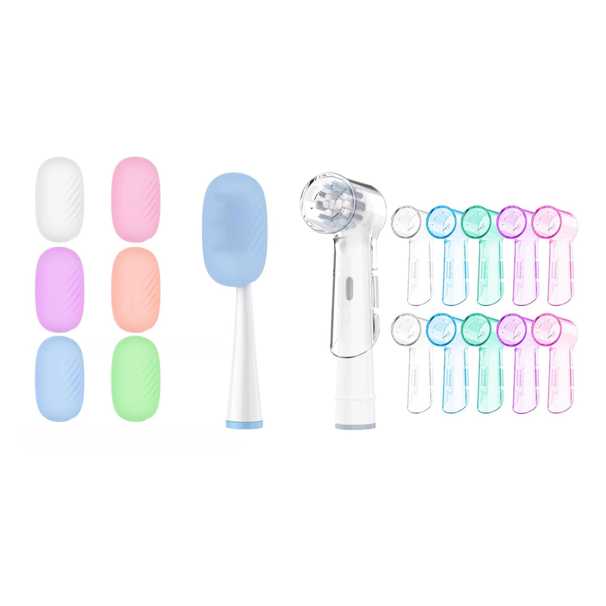 Frekare silicone toothbrush head protector attached to an Oral-B toothbrush