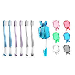 Frekare soft bristle flossing toothbrush for adults with angled head