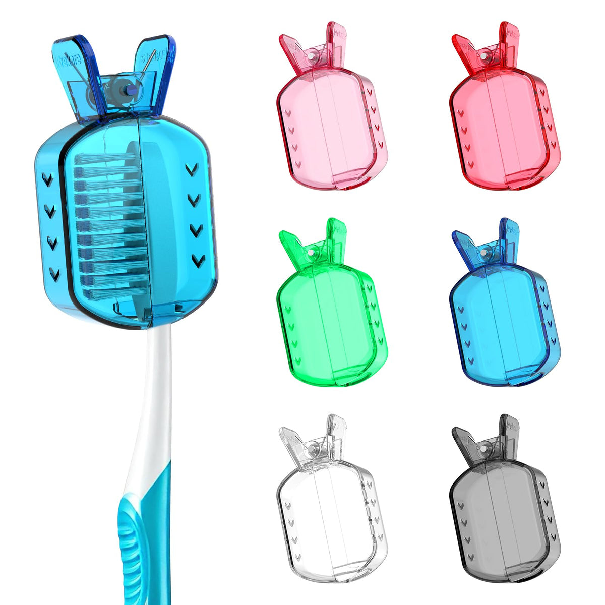 Clear Frekare toothbrush cap with clip-on protector