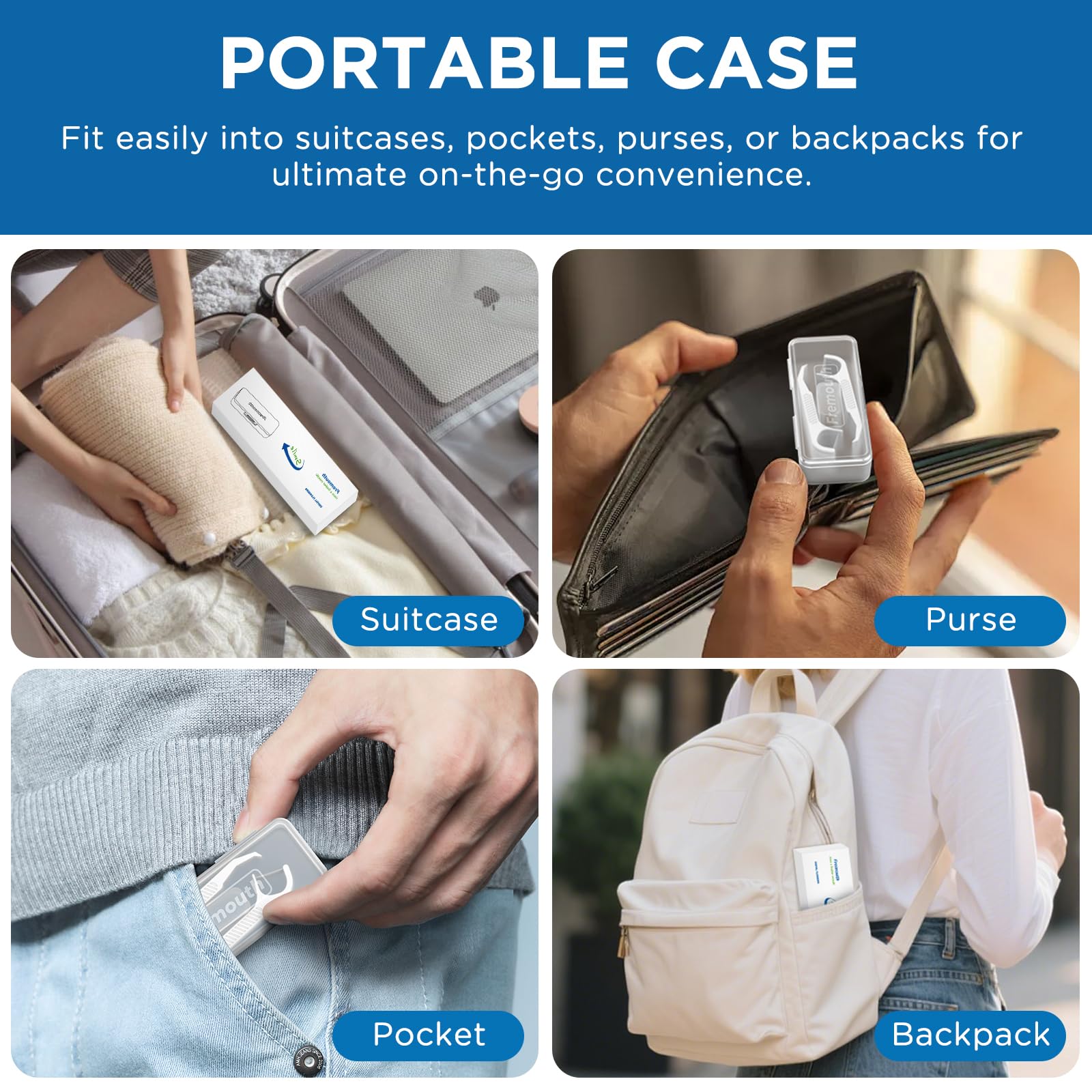 Set of Fremouth flossers with 10 travel cases