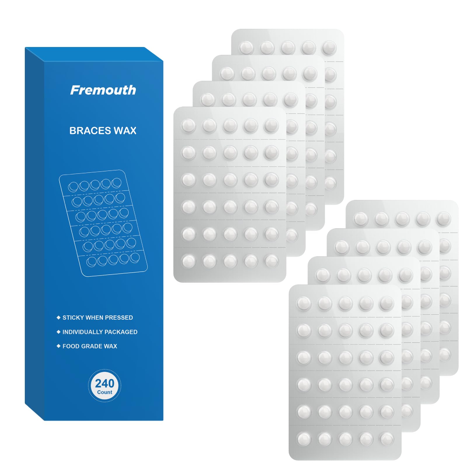 Fremouth orthodontic wax tablets individually foil-wrapped for freshness