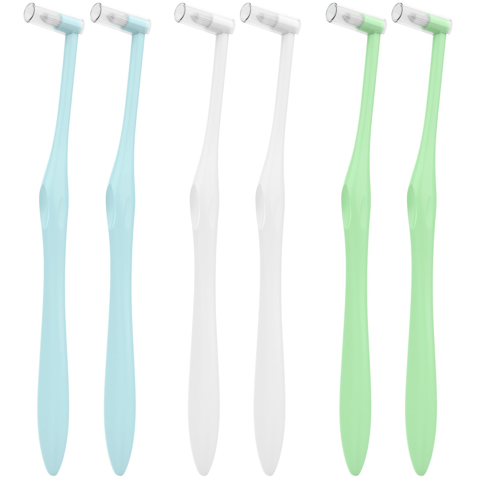 Fremouth End Tuft Toothbrushes with Covers – 6-pack, front view