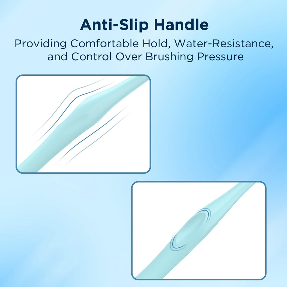 Anti-slip handle with protective cap on Fremouth End Tuft Toothbrush