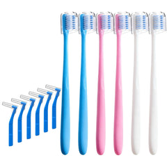 Fremouth V-shaped orthodontic toothbrush for braces with a 6-count package