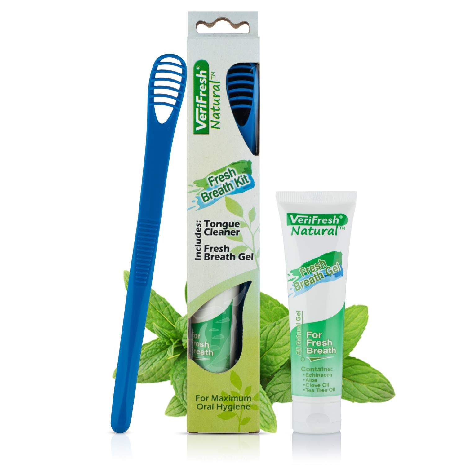 Fresh Breath Kit with tongue scraper and cleaning gel