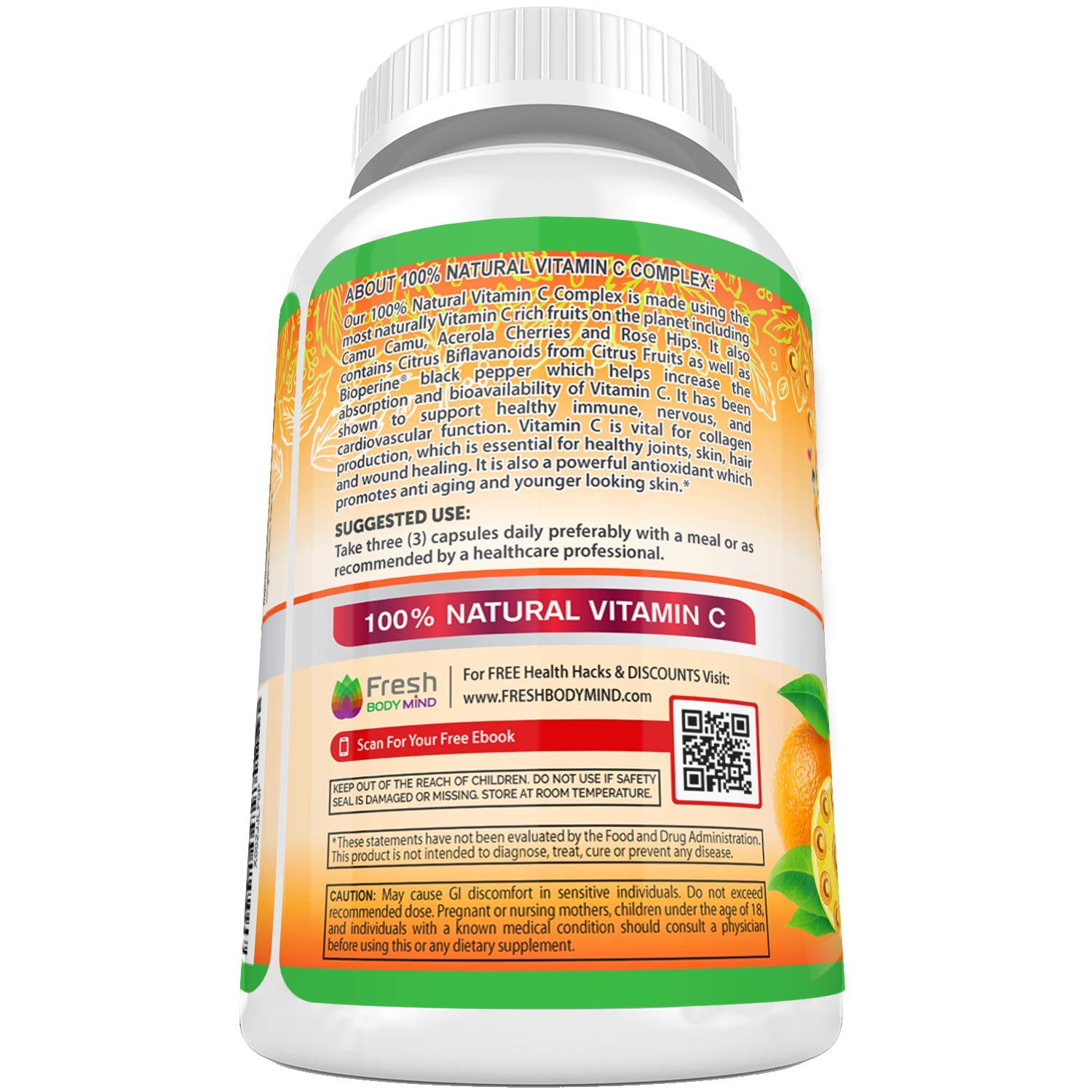 120 capsules bottle on a white background