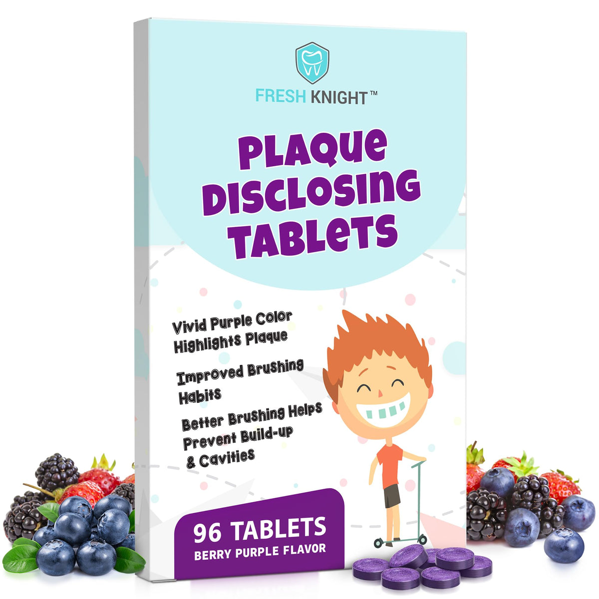 Fresh Knight Plaque Disclosing Tablets 96-count packaging