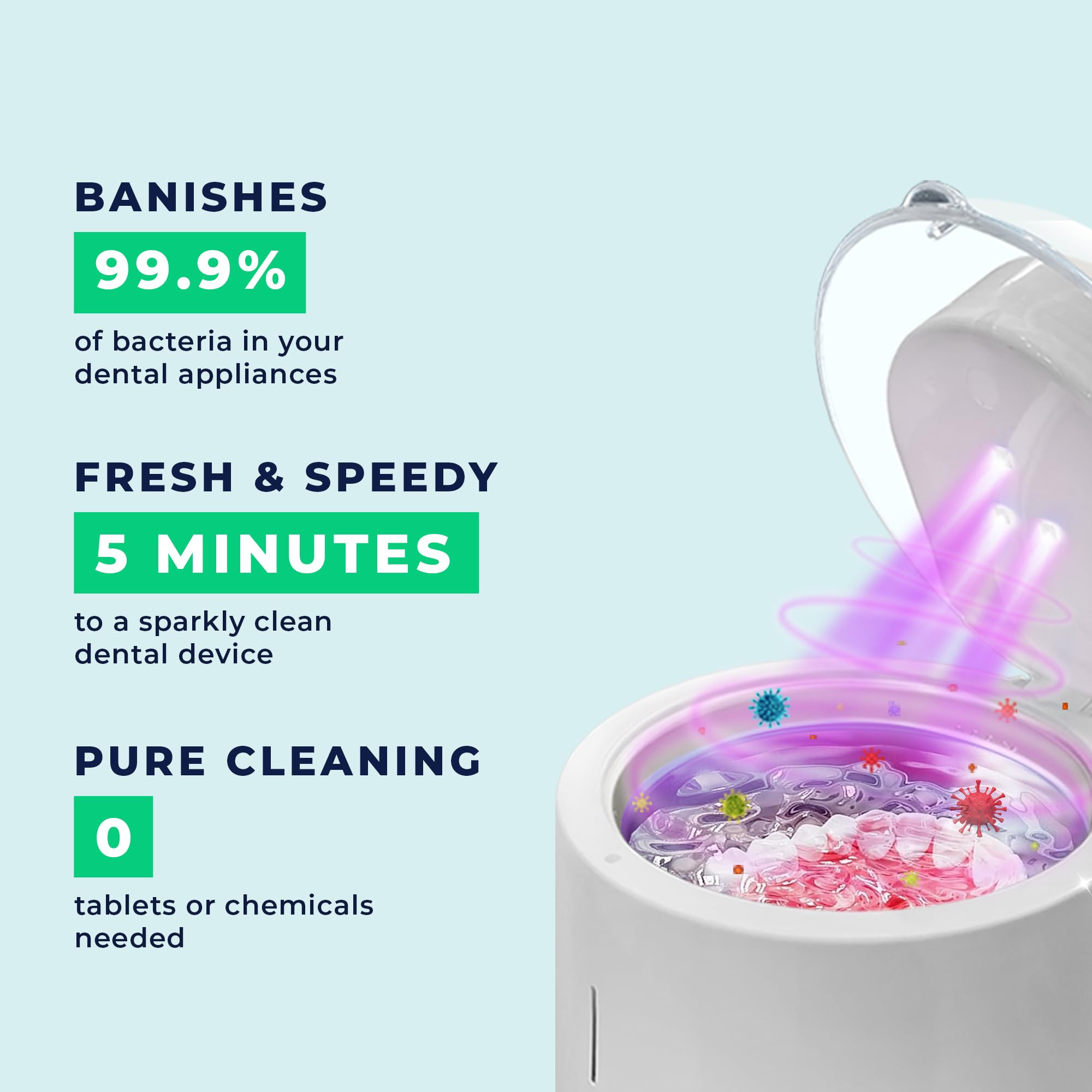 Compact travel-friendly design of the cleaning pod