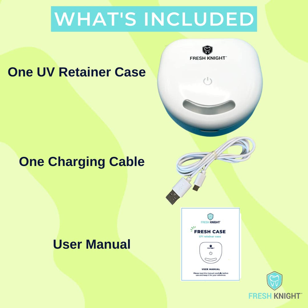 Travel-friendly size of the Fresh Knight UVC retainer case