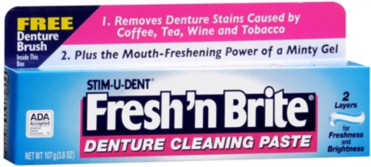 Fresh'n Brite Denture Cleaning Paste 3.8 oz Pack of 4