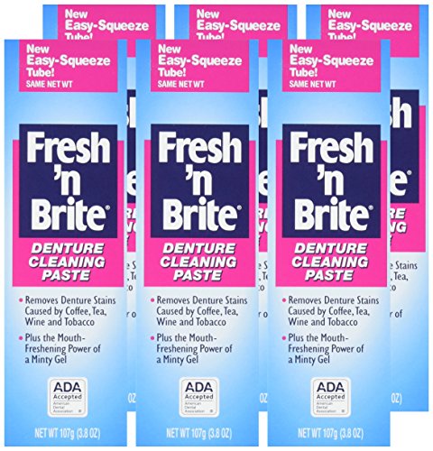 Close-up of the 3.8 oz denture cleaning paste tube