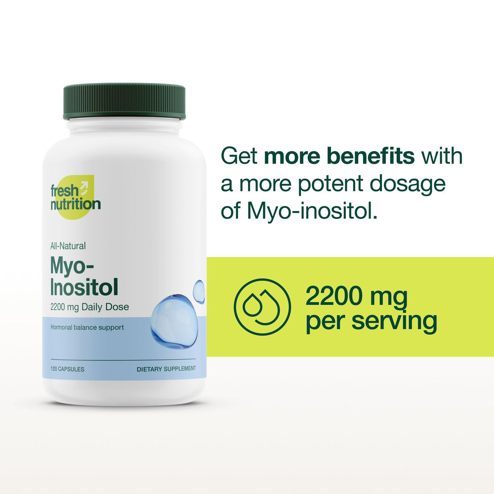 Fresh Nutrition myo-inositol powder texture zoom emphasizing purity and mixability
