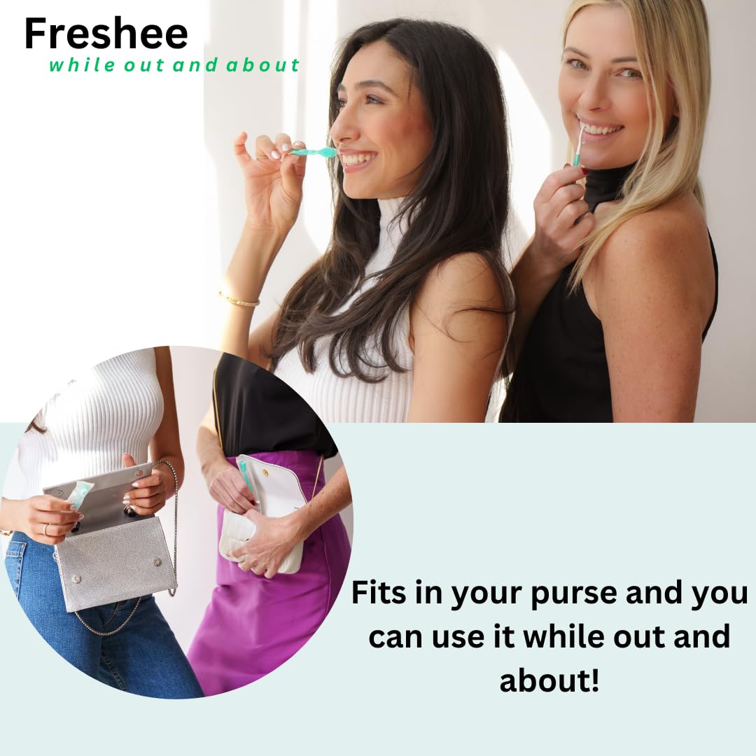 Individually wrapped Freshee Bead disposable toothbrush