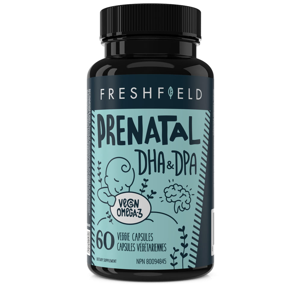Freshfield Prenatal Vegan Omega-3 DHA bottle on white background