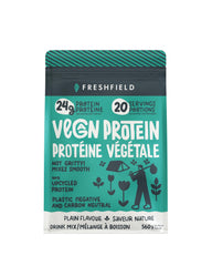 Freshfield vegan protein powder in a bag for convenient plant-based fueling.