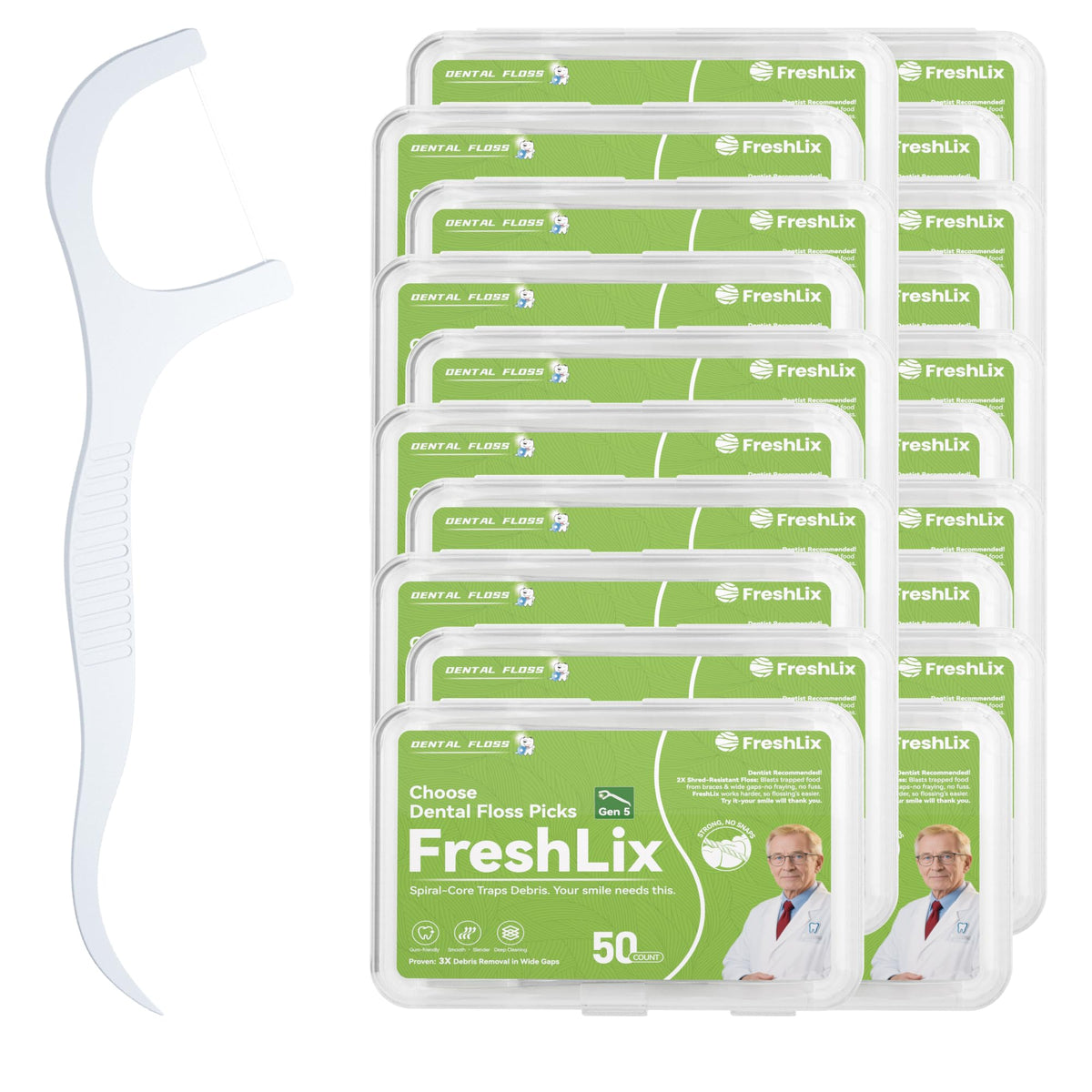 FRESHLIX 1000-count Gen 5 floss picks box
