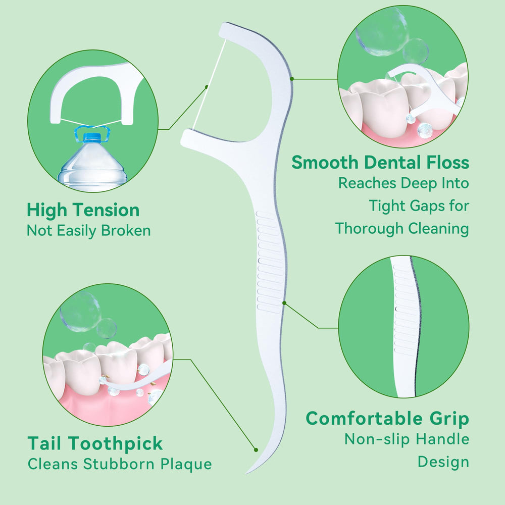 Non-slip convex grip on floss pick